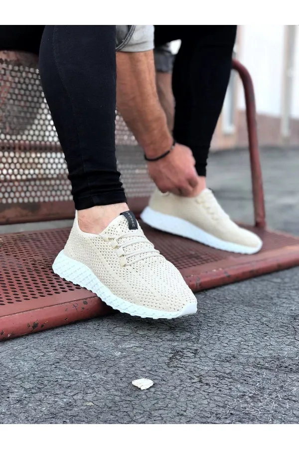 SFTM205 Krem Erkek Spor Ayakkabı - KREM SFTM205 Krem Erkek Spor Ayakkabı - KREM